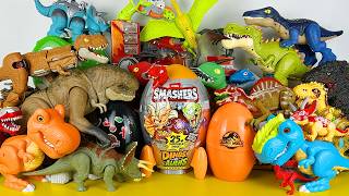 ASMR Satisfying Unboxing Jurassic World Rebirth T-rex Spinosaurus Triceratops Zuru Smashers 25 Eggs