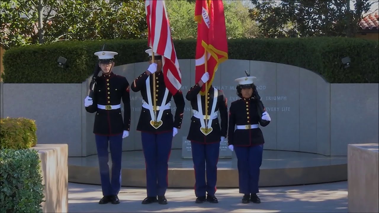 Marines Honor President Reagan With Wreath Laying Ceremony - YouTube