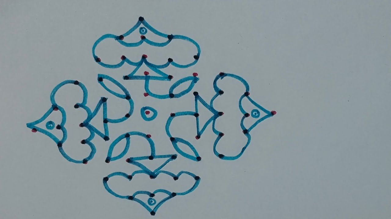 11-1🌺 Dot kolam designs|Rangoli designs|muggulu with dots| 