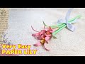 BEAUTIFUL LILY FLOWER 💐 Very Easy Tutorial ❤️｜How To Make Lily Paper Flowers｜Paper Flower Bouquet