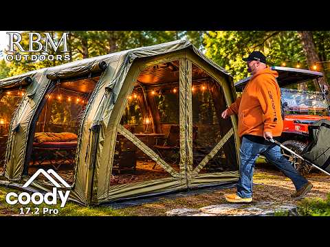 MASSIVE COODY 17.2 PRO INFLATABLE LUXURY AIR TENT from RBM OUTDOORS COMPLETE UNBOXING SETUP & REVIEW