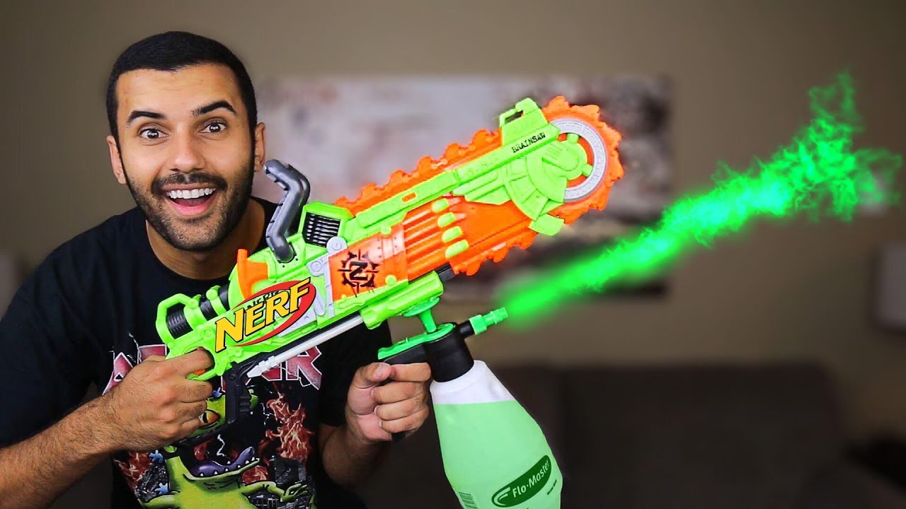 MOST DANGEROUS NERF MOD OF ALL TIME!!! (NERF GREEN FLAMETHROWER MOD 3.0