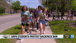 Students protest on first day of GRPS backpack ban