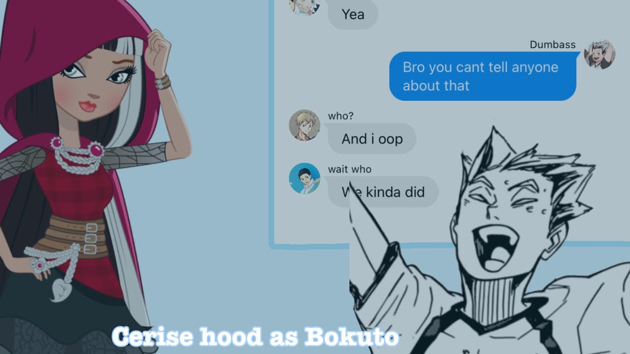 Cerise Hood as Bokuto // Ever After High skit // Haikyuu Text