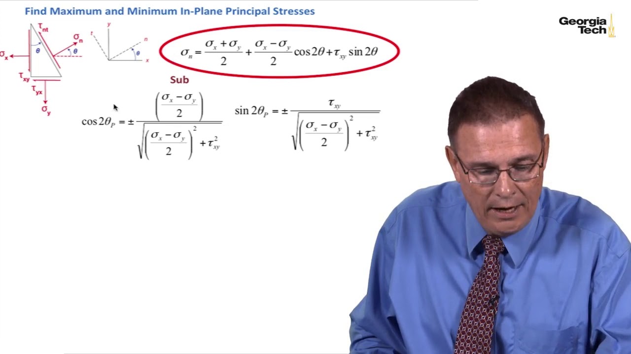 Module 20: Maximum and Minimum In-Plane Principal Stresses - Mechanics ...