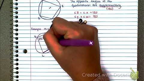 Quadrilaterals Inscribed in Circles Notes
