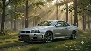 Nissan Skyline GT-R R34 in a Peaceful Forest 🌲 | 4K Live Wallpaper | Relaxing Ambient Loop screenshot 4