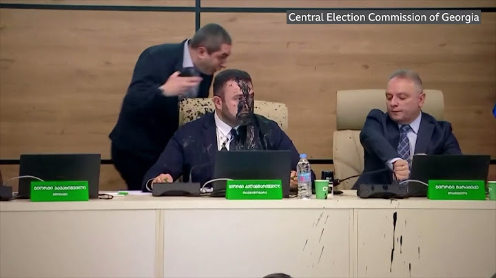 Georgia election chief doused with paint