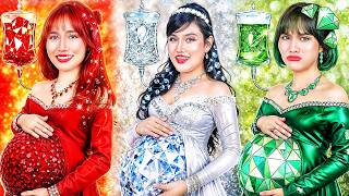 Rich Ruby Vs Broke Emerald Vs Giga Rich Diamond Pregnant Mom In The Hospital!