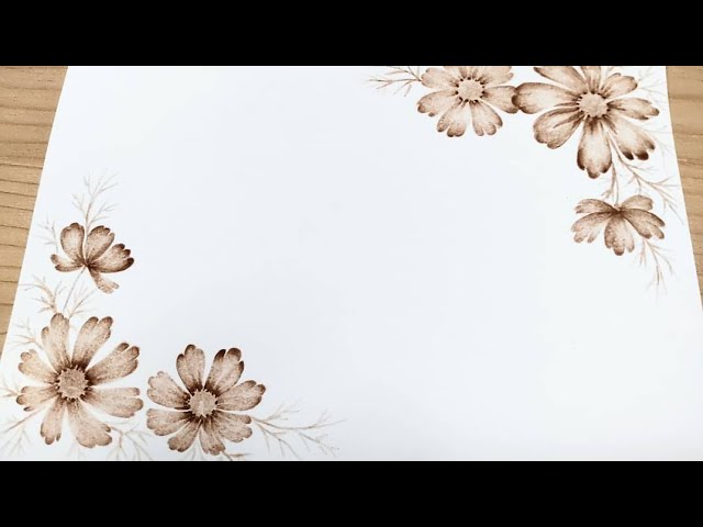 トールペイント 簡単アンティークなコスモスのハガキ絵 - YouTube