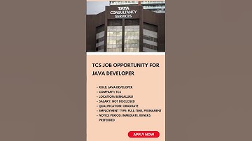 TCS Job Opportunity for Java Developer | Link in Description #javadeveloperjobs #tcsjob #shorts