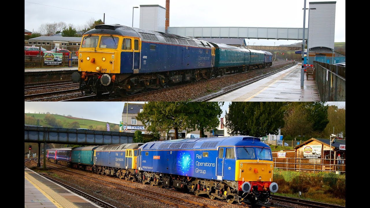 47812 & 47815 on 5V84 & 5L46 at Totnes on HST Mk3 stored stock move 16 ...
