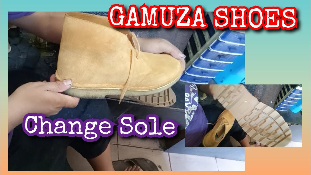 GAMUZA SHOES how to change Sole.. YouTube