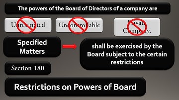 #40 Section 180 Restrictions on Powers of the Board || Companies act 2013