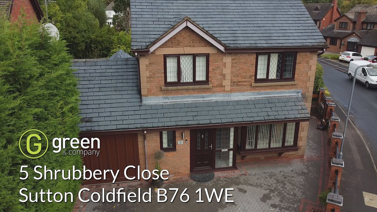 Virtual Tour - Video of house - 5 Shrubbery Close Sutton Coldfield B76 1WE - Drone