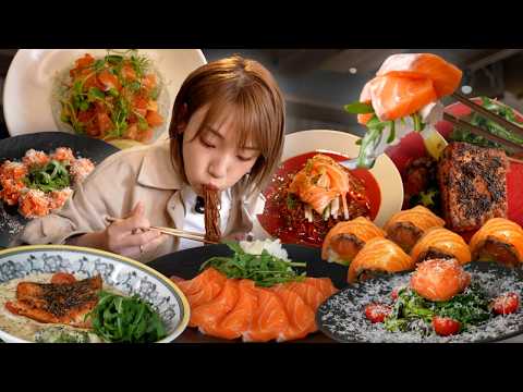 [SUB]🔥도장깨기🔥하루 동안 연어요리만 먹어야한다면?