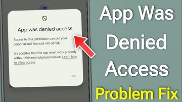App Was Denied Access Problem || Display Over Other Apps App Was Denied Access Problem Fix 