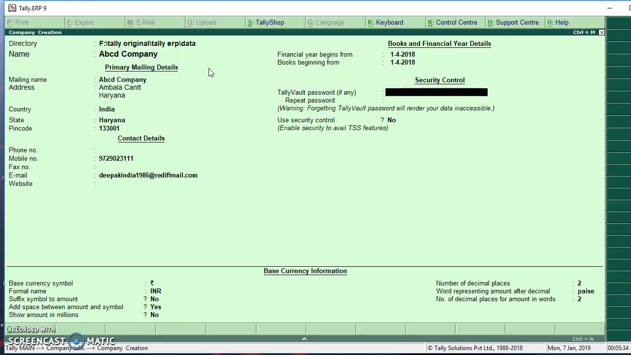 HOW TO CREATE COMPANY IN TALLY YouTube HOW TO CREATE COMPANY IN TALLY YouTube