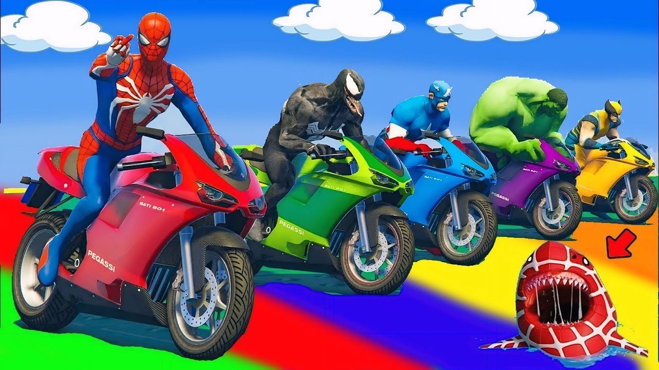 الرجل العنكبوت انقاذ باتمان Spider-Man Rescue batman vs iron man vs venom funny Game GTA 5 superhero