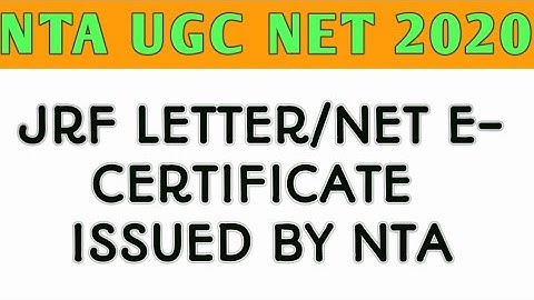 how to download NTA UGC NET/JRF e certificate June 2020/NET JRF LETTER/Certificate how to download