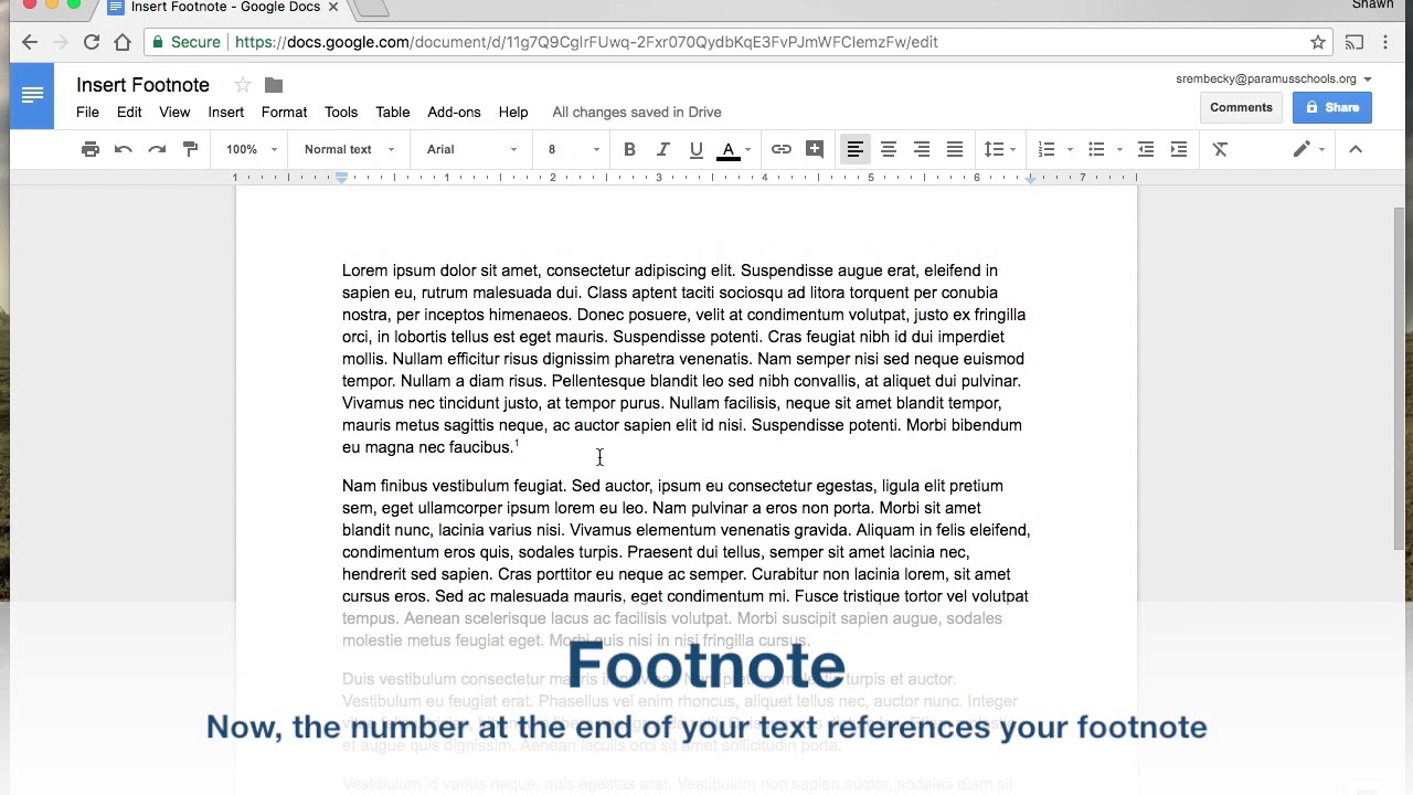 how to use endnote in google