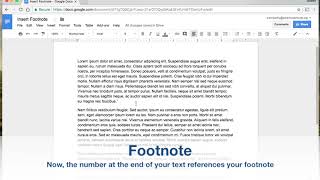 Google Docs: Insert a Footnote