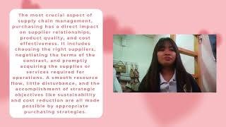 CHAPTER 7: Purchasing as a Part of Supply Chain Management SCM 206 Reflection Video