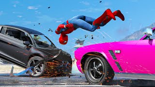 GTA 5 Spiderman No Seatbelt Car Crashes - Spider-Man Ragdolls Compilation #3 (Euphoria physics)