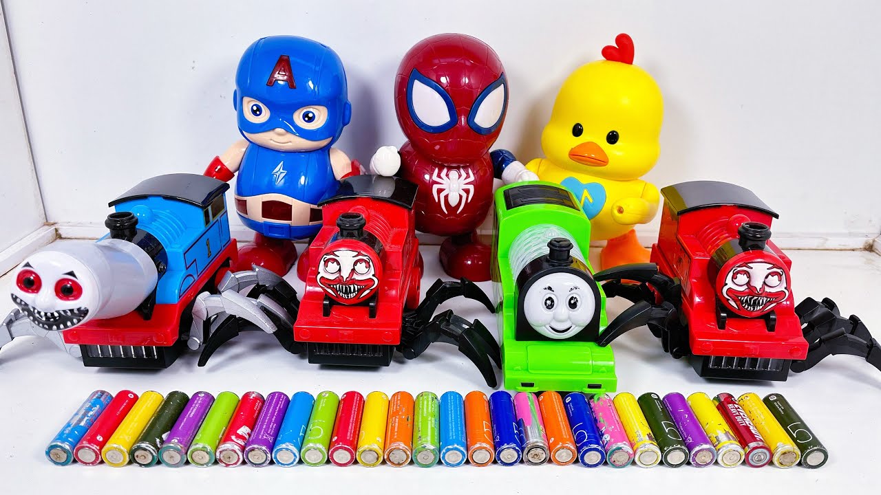 Unboxing Play And Review Thomas And Friends Choochoo Charles captain America Toys spiderman Toys