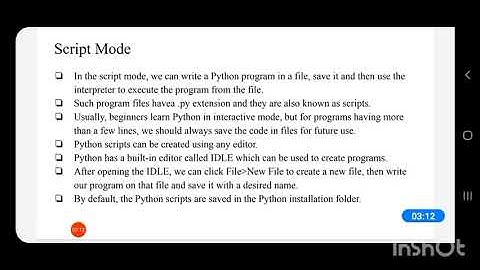 Brief overview of python