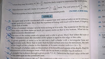 RD SHARMA EX 18.5 Q35 TO  Q41 SOLUTIONS OF CHAPTER 18 MAXIMA AND MINIMA  CLASS 12 (PART5)