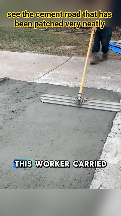 see the cement road that has been patched very neatly #shorts #construction