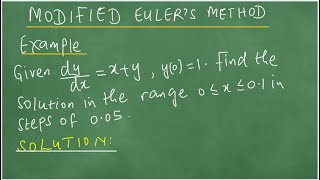 Modified Euler's Method Examples. Predictor and corrector.