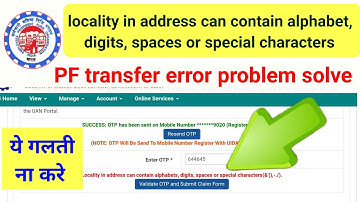 locality in address can contain alphabet digits spaces or special characters,pf error,SSM Smart Tech