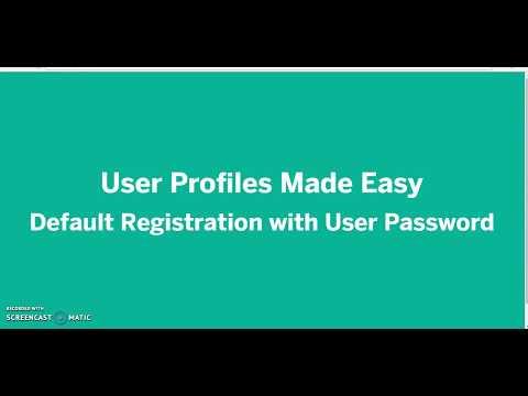 User Profiles Made Easy - Registration with User Passwords