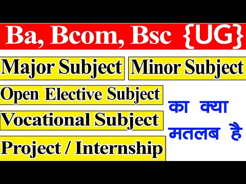 Ba Bcom Bsc (UG) Fees Submit Process || Major, Minor, Open Elective, Vocational Subject क्या है