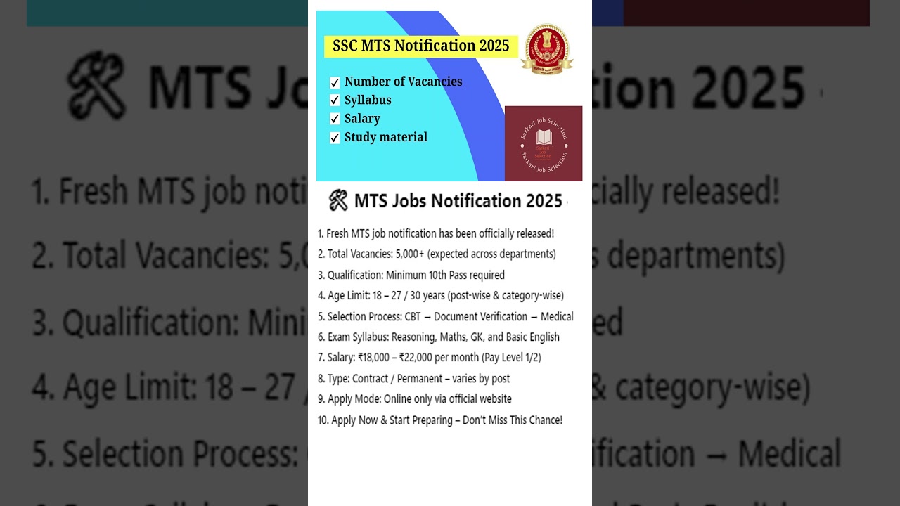 🛠️ MTS Jobs Notification 2025 – Out Now!