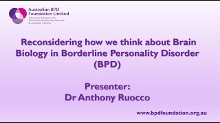 Reconsidering how we think about Brain Biology in BPD presented by Prof A. Ruocco
