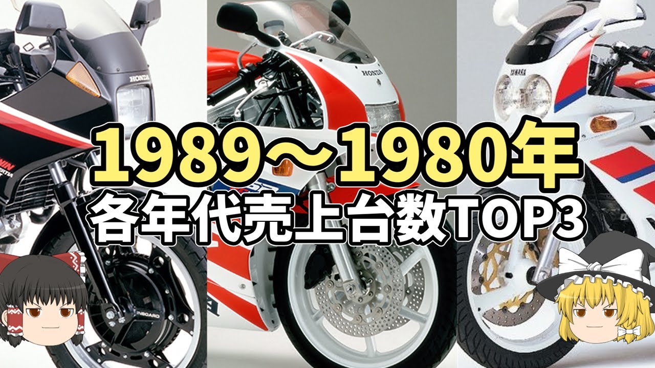 1980年代バイク売上TOP3、時代によってトレンドと売上がわかりやすく移り変わる【ゆっくり解説】