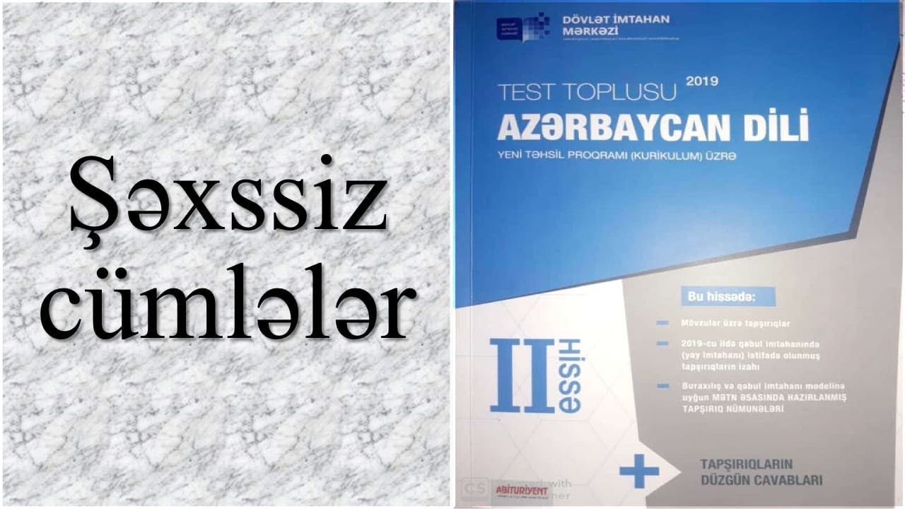 DİM-in test toplusundan şəxssiz cümlələr