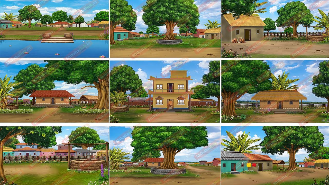Premium Cinematic Village Background for 2D Animation | Cartoon Background | Animated Background
