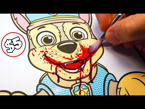 Horror Artist Vs 5 Paw Patrol Paint With Water Colouring Book