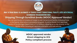How to Send Books to Cooper Street JCS/SAI | SureShot Books | MDOC Approved Vendor Guide
