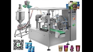 Automatic laundry detergent standup bag piston fill seal packaging line cream doypack machine