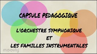 capsule pédagogique : les familles instrumentales et l'orchestre symphonique