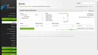 Adding staff to an event roster using VTEvents