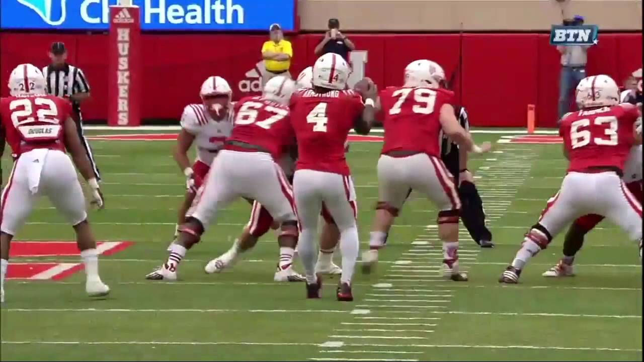 Nebraska Spring Game 1Q Anderson Hit YouTube