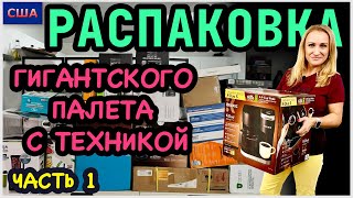 Распаковка палета/Огромный палет с техникой/ 1 часть/ Дорогие товары/Потерянные посылки/ США/Флорида