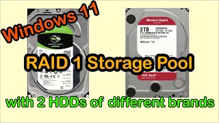 Create a RAID 1 two-way mirror storage pool under Windows 11