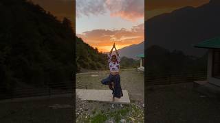 Yoga On Himalayas | Sunset Tree Asna Pose To Gods Pose By Mamta Goyal Yogini | Naddi View Point